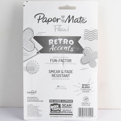 Paper Mate Flair Medium Point Pens - 0.7 mm Pen Point - Assorted Ink - Water Based - 12 / Pack