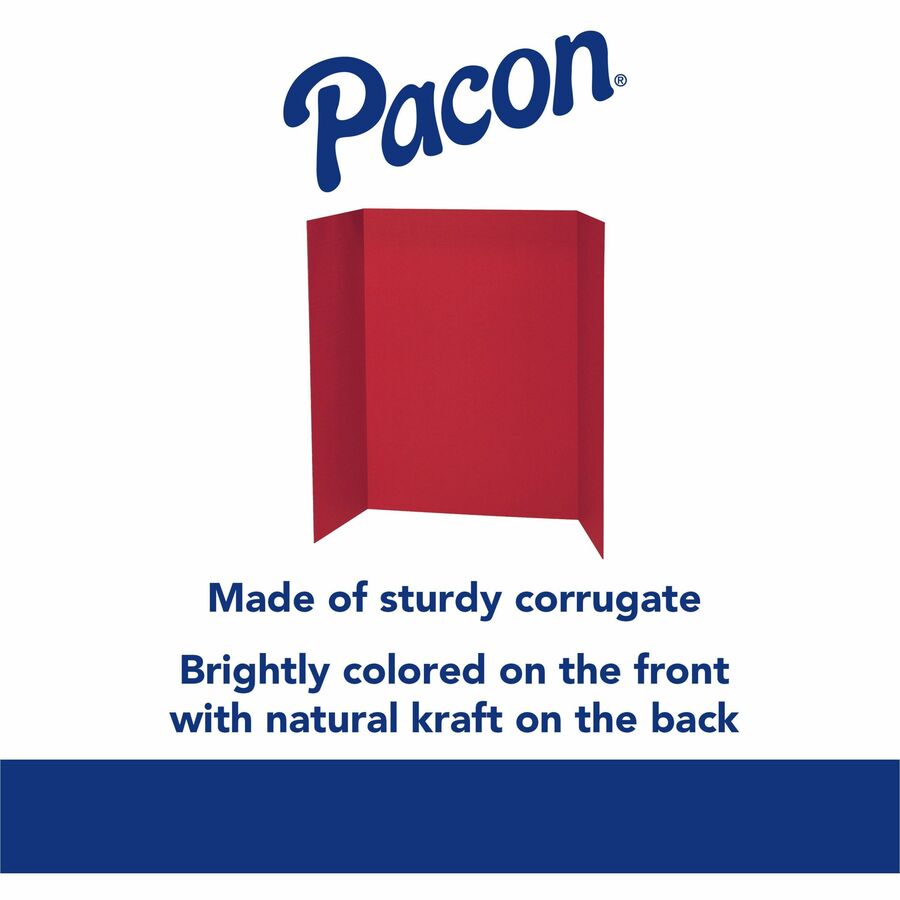 Pacon 140 lb. Watercolor Single Wall Presentation Board - 48" Board Height x 36" Board Width - Red Surface - 24 / Carton