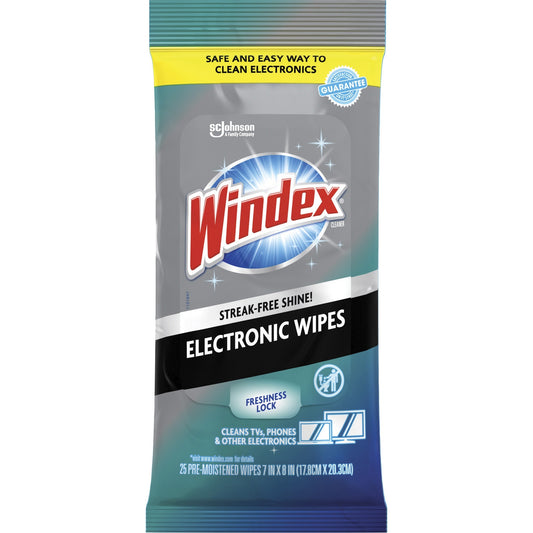 Windex® Electronic Wipes - For Multipurpose, Multi Surface - 12 / Carton