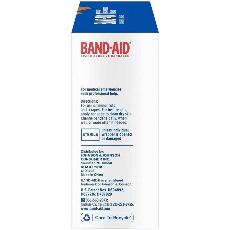 Band-Aid Flexible Fabric Adhesive Bandages - Assorted Sizes - Beige - Fabric - 100 / Box