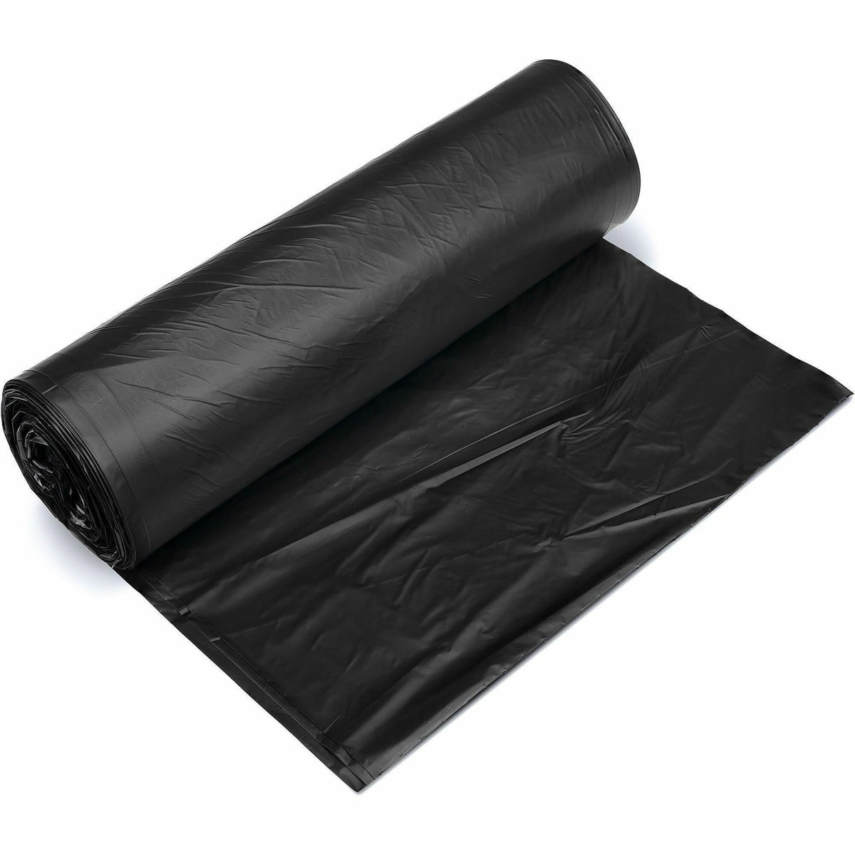 Inteplast HDPE Can Liners, 22 Microns, 43" x 48" , Black, Pack Of 150 Liners - 56 gal Capacity - 48" Width x 0.87 mil (2