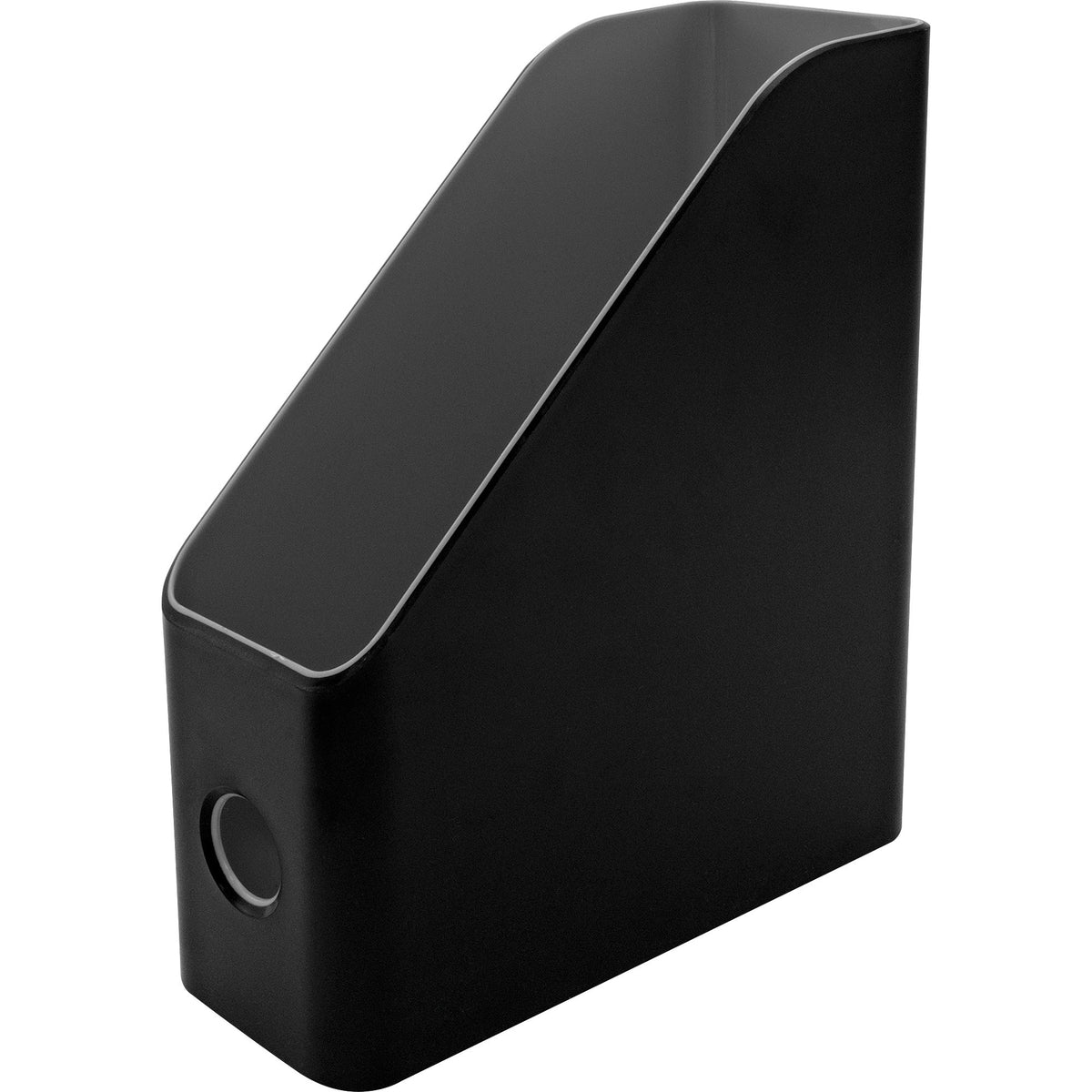 Advantus Fusion Magazine File, Black/Gray - Vertical - 12" Height x 4" Width x 9.9" Depth - Polystyrene - Black, Gray - 