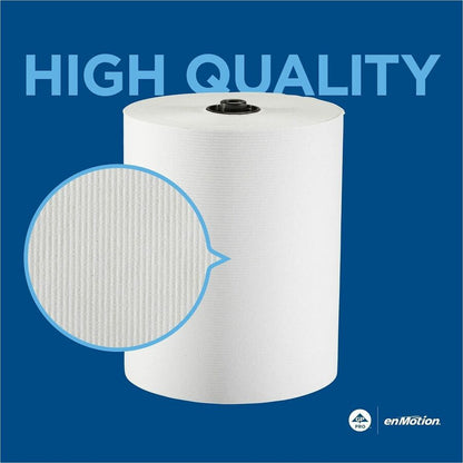 enMotion 1-Ply Paper Towel Rolls, EPA, 8-1/4" x 550', White, Case Of 6 Rolls - 1 Ply - 1 3/4" Core - White - 6 Rolls Per