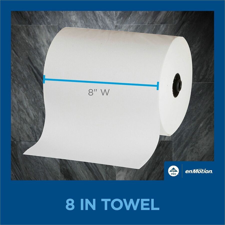 enMotion 1-Ply Paper Towel Rolls, EPA, 8-1/4" x 550', White, Case Of 6 Rolls - 1 Ply - 1 3/4" Core - White - 6 Rolls Per