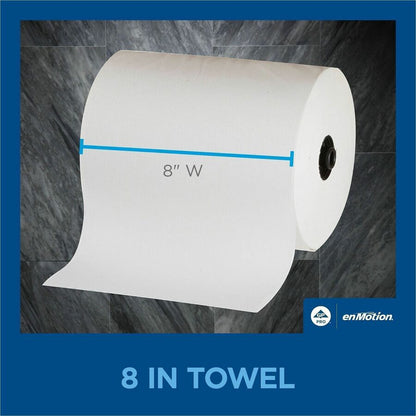 enMotion 1-Ply Paper Towel Rolls, EPA, 8-1/4" x 550', White, Case Of 6 Rolls - 1 Ply - 1 3/4" Core - White - 6 Rolls Per