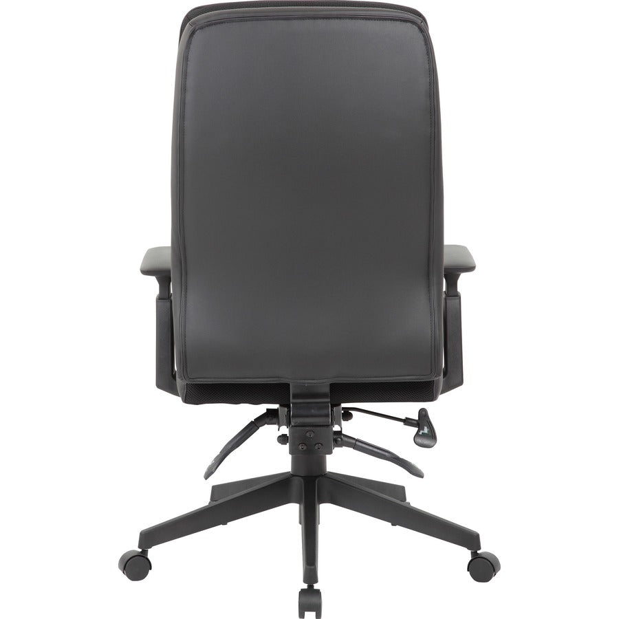 Lorell Soft High-back Executive Office Chair - Black Seat Color - Vinyl Seat Material - Black Back Color - Vinyl Back Ma