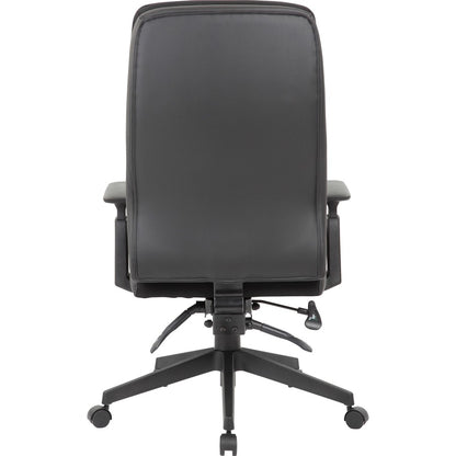Lorell Soft High-back Executive Office Chair - Black Seat Color - Vinyl Seat Material - Black Back Color - Vinyl Back Ma