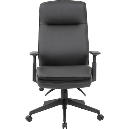 Lorell Soft High-back Executive Office Chair - Black Seat Color - Vinyl Seat Material - Black Back Color - Vinyl Back Ma