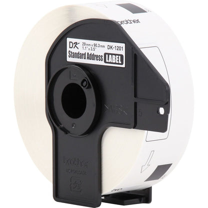 Brother DK Address Label - 1 9/64" Width x 3 1/2" Length - Rectangle - Thermal - White - Paper - 400 / Roll - 24 / Pack