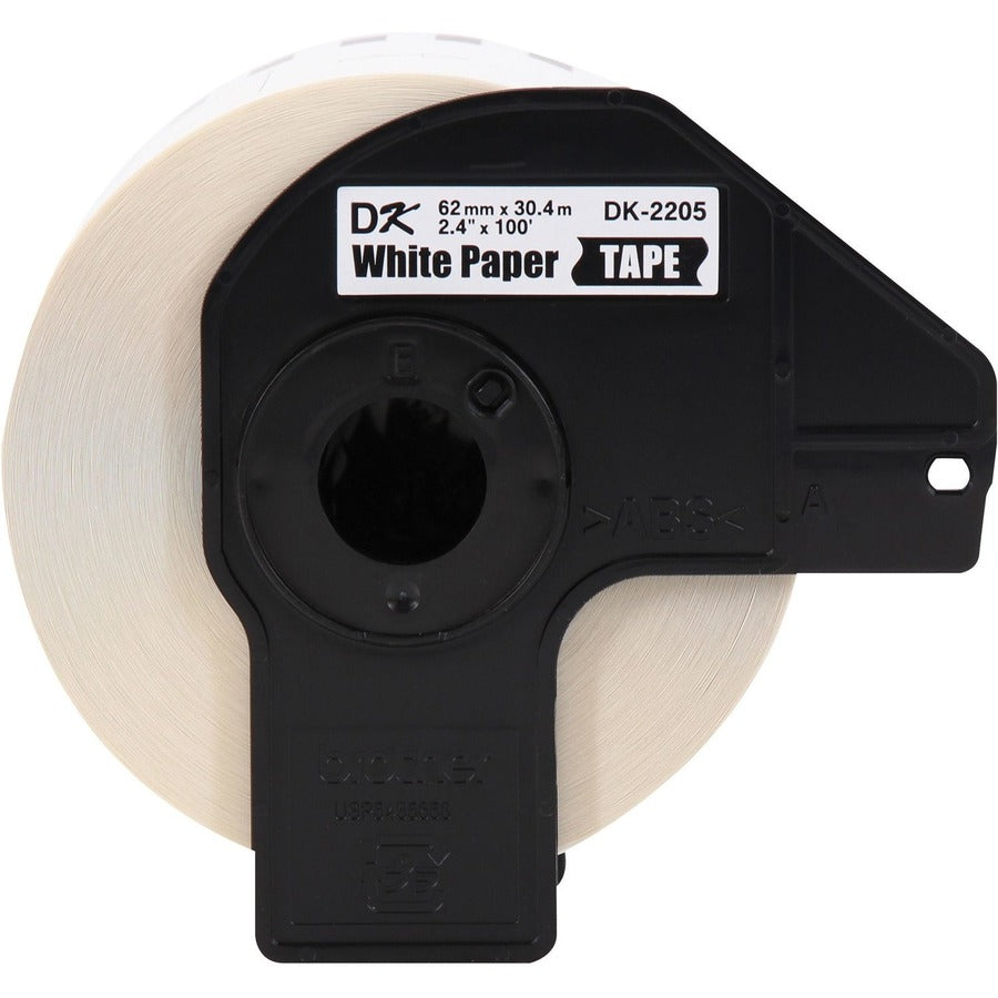 Brother DK Multipurpose Label - 2 2/5" Width - Rectangle - Thermal - Black on White - Paper - 24 / Pack