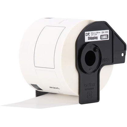 Brother DK Address Label - 2 2/5" Width x 3 29/32" Length - Rectangle - Thermal - White - Paper - 300 / Roll - 3 / Pack