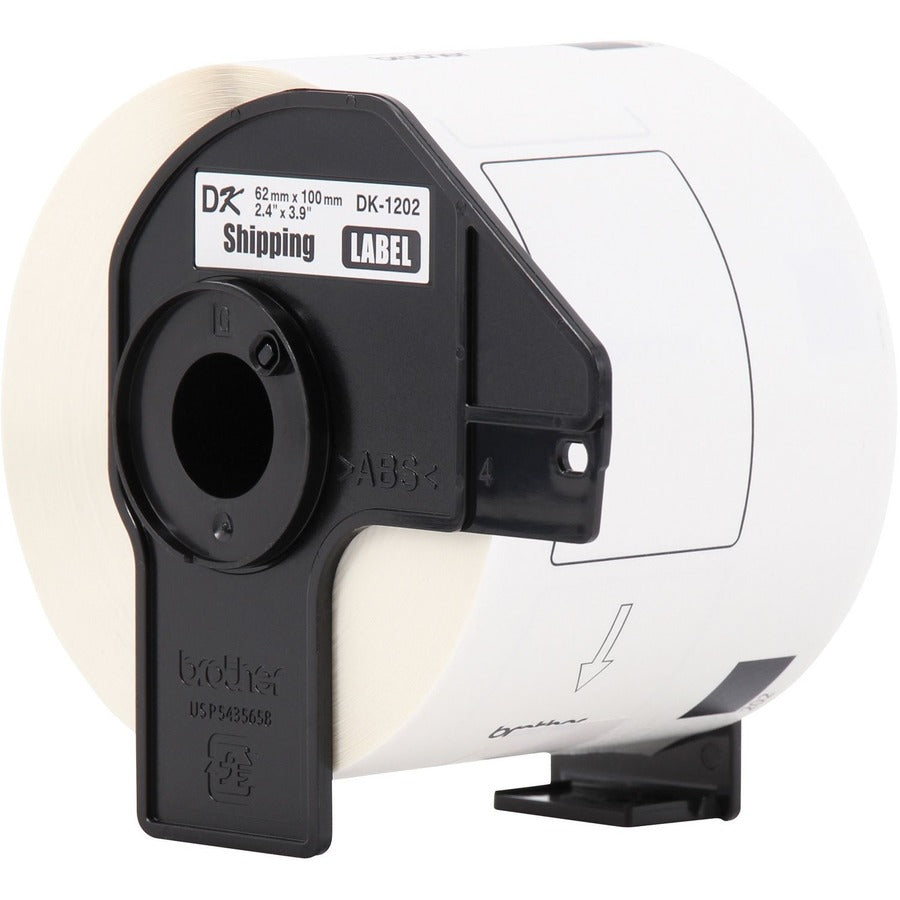 Brother DK Address Label - 2 2/5" Width x 3 29/32" Length - Rectangle - Thermal - White - Paper - 300 / Roll - 3 / Pack