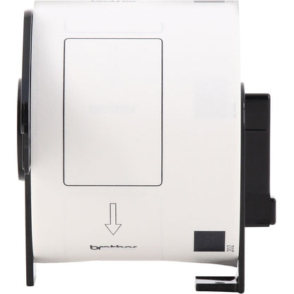 Brother DK Address Label - 2 2/5" Width x 3 29/32" Length - Rectangle - Thermal - Paper - 300 / Roll - 24 / Pack