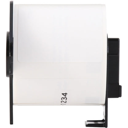 Brother DK Name Badge Label - 3 2/5" Width x 2 19/64" Length - Rectangle - Thermal - White - Paper - 260 / Roll - 3 / Bo