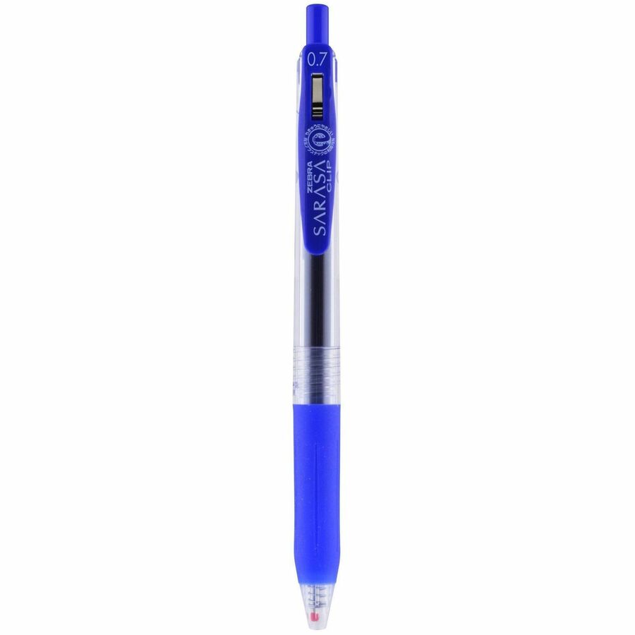 Zebra SARASA Clip Retractable Gel Pen - 0.7 mm Pen Point - Retractable - Blue Ink - Water Based, Pigment-based, Gel-base