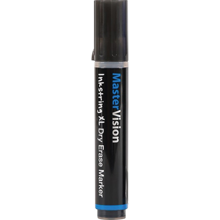 MasterVision Inkstring XL Dry-Erase Markers - Erasable - Black Ink - Gel-based - 12 / Pack