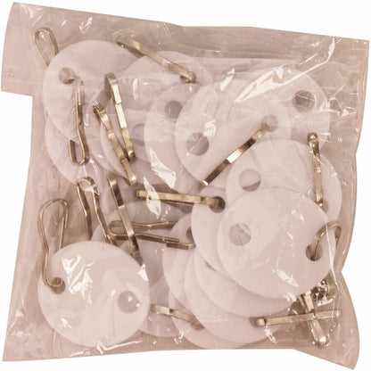 Sparco Oval Key Tags - 0.75" Length x 1.10" Width - Oval - Hook Fastener - Plastic - White - 20 / Pack
