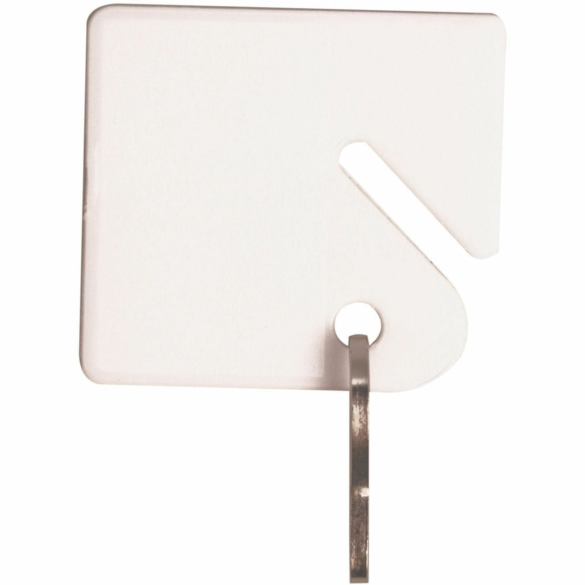 Sparco Square Key Tags - 4.75" Length x 1.40" Width - Square - Hook Fastener - Plastic - White - 20 / Pack