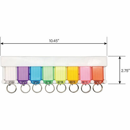 Sparco Wall Mount Key Rack - 8 x Key Tag - 2.80" Height x 10.50" Width x 0.50" Length - Assorted - 1 Set