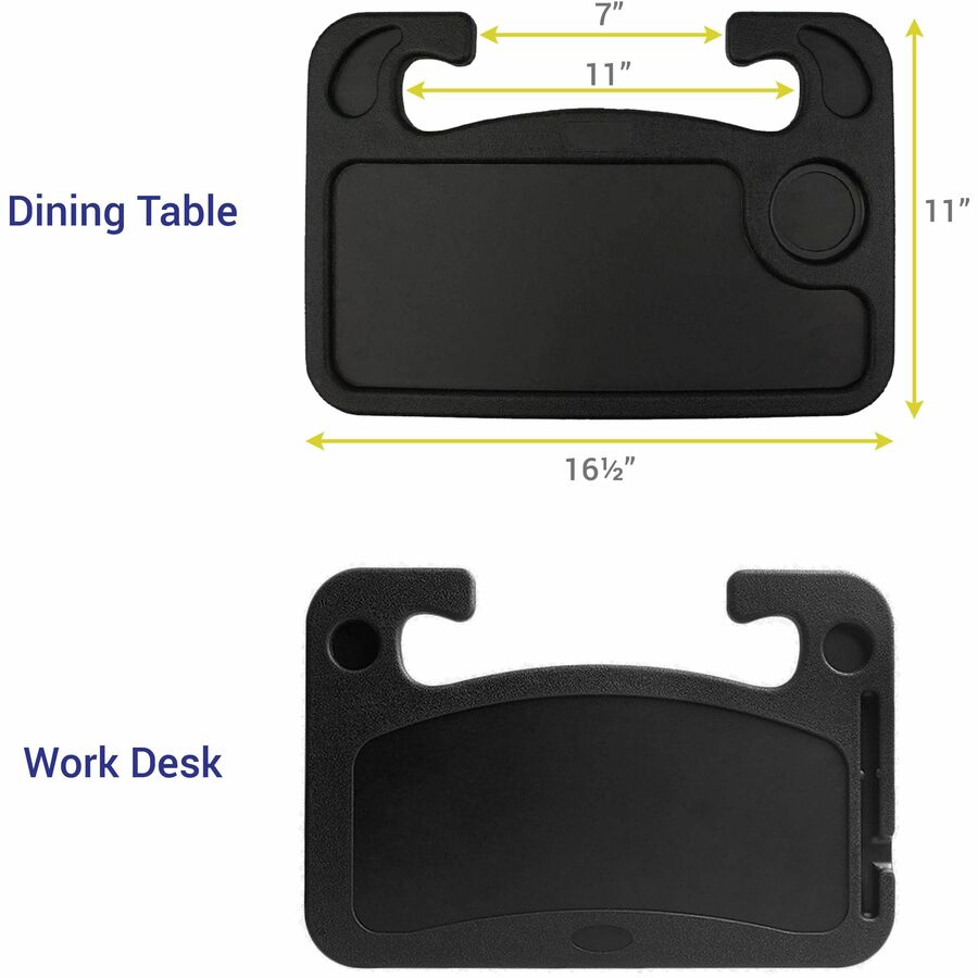 DAC® MP-231 Steering Wheel Desk - 1" Height x 16.50" Width x 11" Depth - Compact, Sturdy, Portable - Black - 1 Each