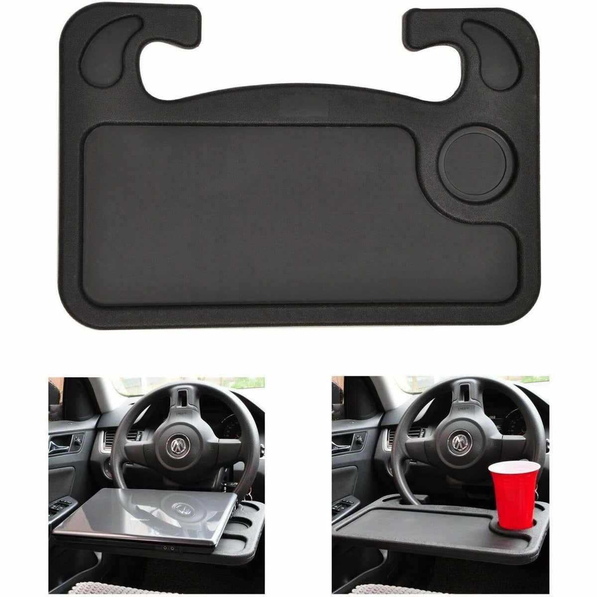 DAC® MP-231 Steering Wheel Desk - 1" Height x 16.50" Width x 11" Depth - Compact, Sturdy, Portable - Black - 1 Each