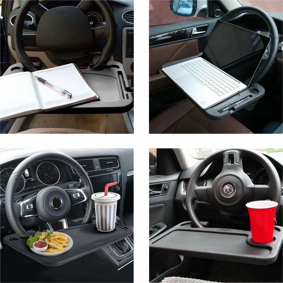 DAC® MP-231 Steering Wheel Desk - 1" Height x 16.50" Width x 11" Depth - Compact, Sturdy, Portable - Black - 1 Each