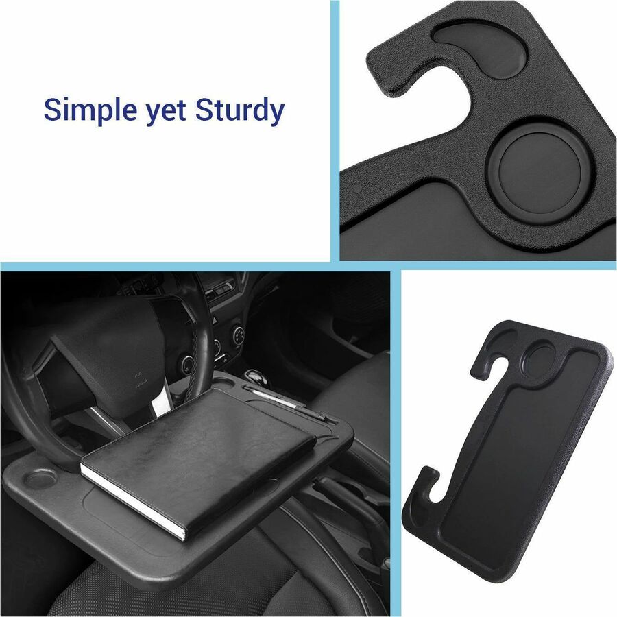 DAC® MP-231 Steering Wheel Desk - 1" Height x 16.50" Width x 11" Depth - Compact, Sturdy, Portable - Black - 1 Each