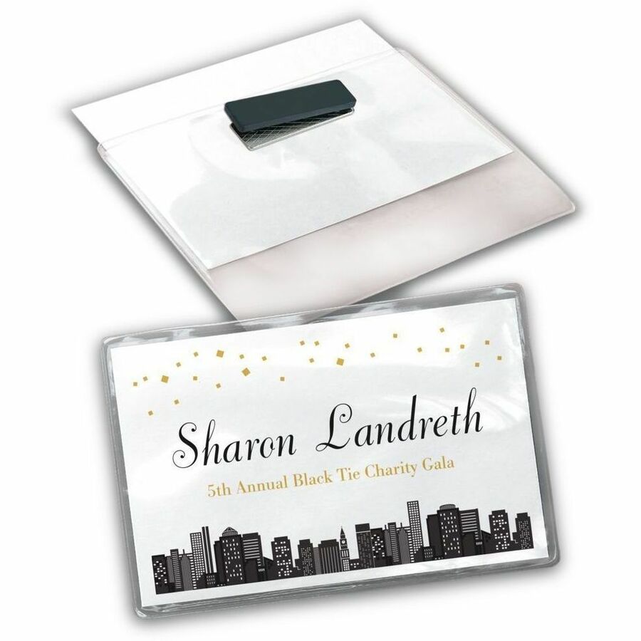 Avery® Name Badges - 4" Width x 3" Height - Rectangular Shape - Magnetic, Printable, Top Loading, Built-in Magnet, Reusa