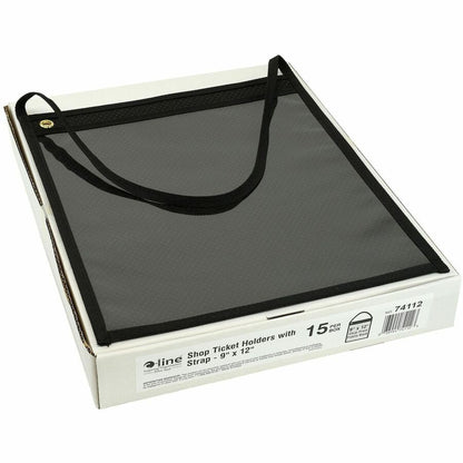 C-Line Fabric Hanging Strap Shop Ticket Holders - 12" Height x 9" Width - Fabric - Clear - 15 / Box