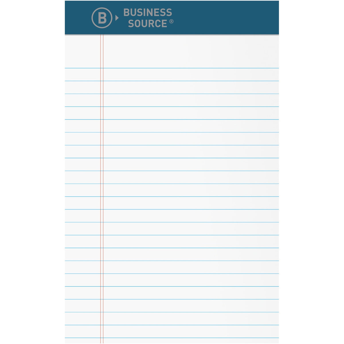 Business Source Premium Writing Pad - 50 Sheets - 0.20" Height x 5" Width x 8" Length - White Paper - Tear Proof, Sturdy