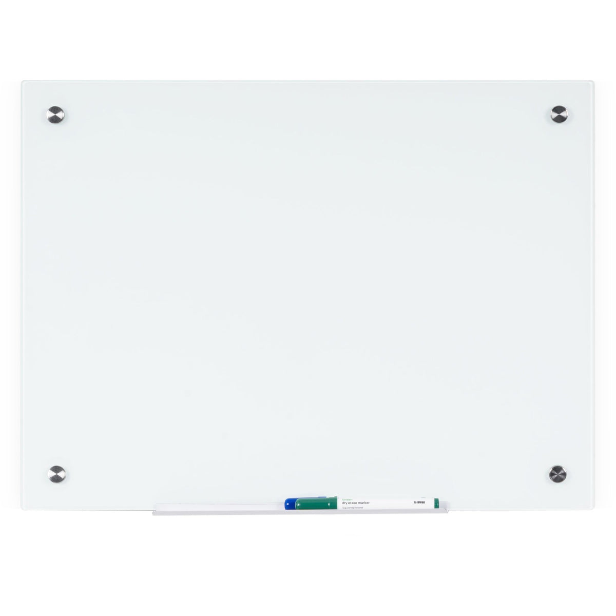 MasterVision Magnetic Glass Dry Erase Board - 36" (3 ft) Width x 48" (4 ft) Height - White Glass Surface - Rectangle - H