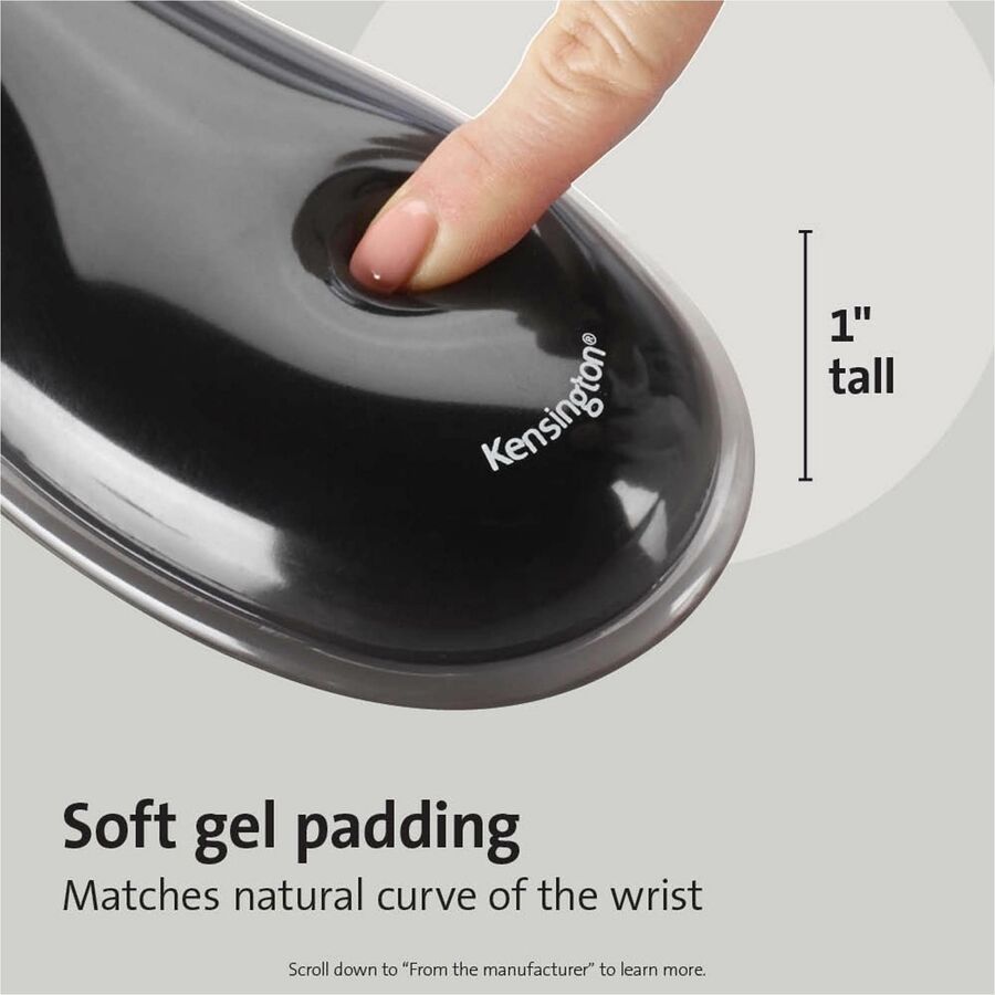Kensington Duo Gel Mouse Pad Wrist Rest - 1.70" Height x 11.40" Width - Gray - Gel - 1 Each