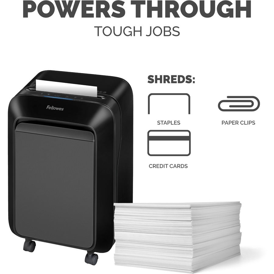 Fellowes LX180 Cross-cut Shredder - Continuous Shredder - Cross Cut - 16 Per Pass - for shredding Staples, Paper, Paper 