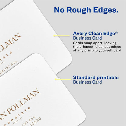Avery® Clean Edge Square Cards, Rounded Corners, 2.5" x 2.5" (35703) - 145 Brightness - A4 - 8 1/2" x 11" - 91 lb Basis 