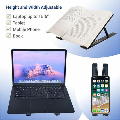 DAC® MP-222 Portable and Adjustable Laptop/Tablet Stand, Black - Upto 15.6" Screen Size Notebook, Tablet, Cell Phone Sup
