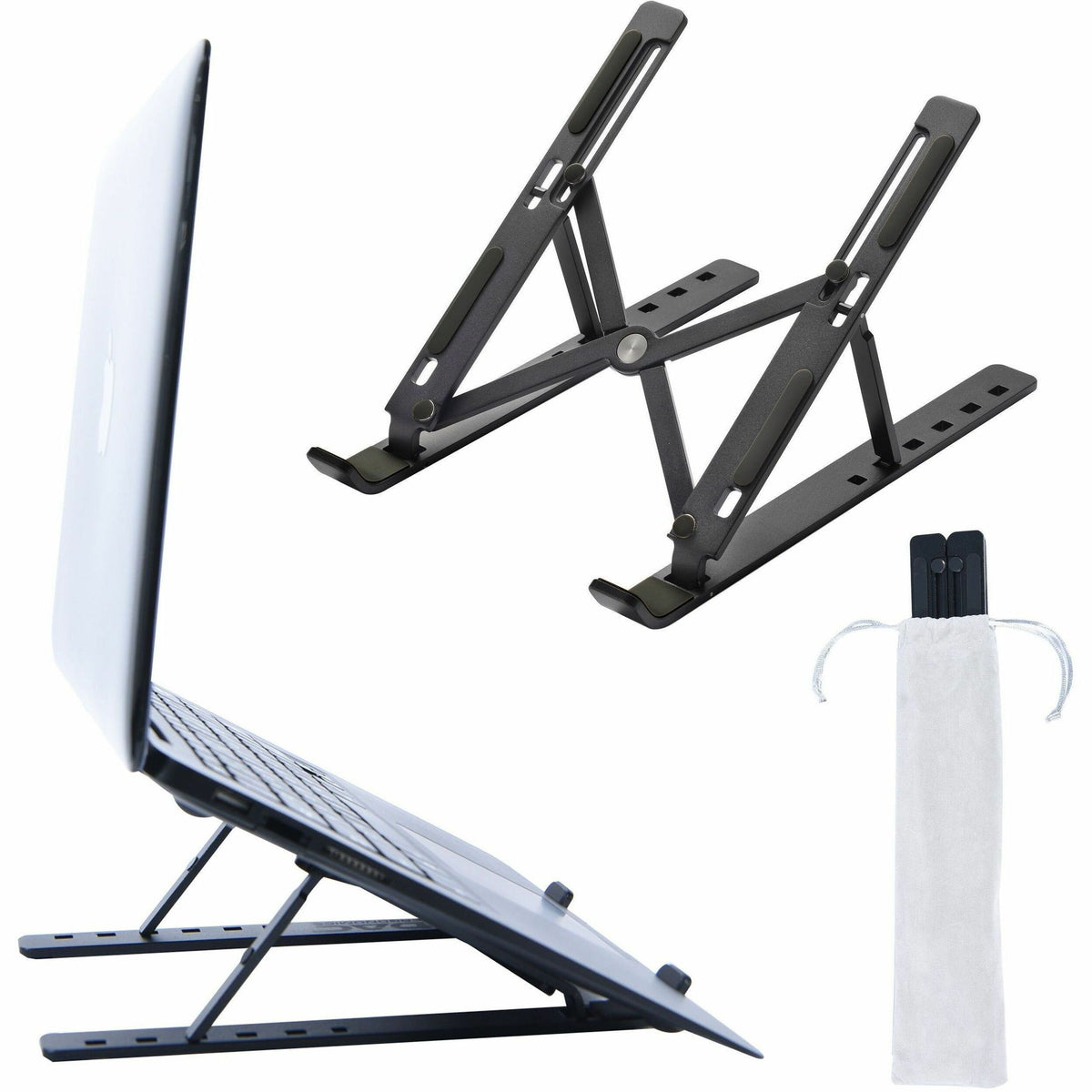 DAC® MP-222 Portable and Adjustable Laptop/Tablet Stand, Black - Upto 15.6" Screen Size Notebook, Tablet, Cell Phone Sup