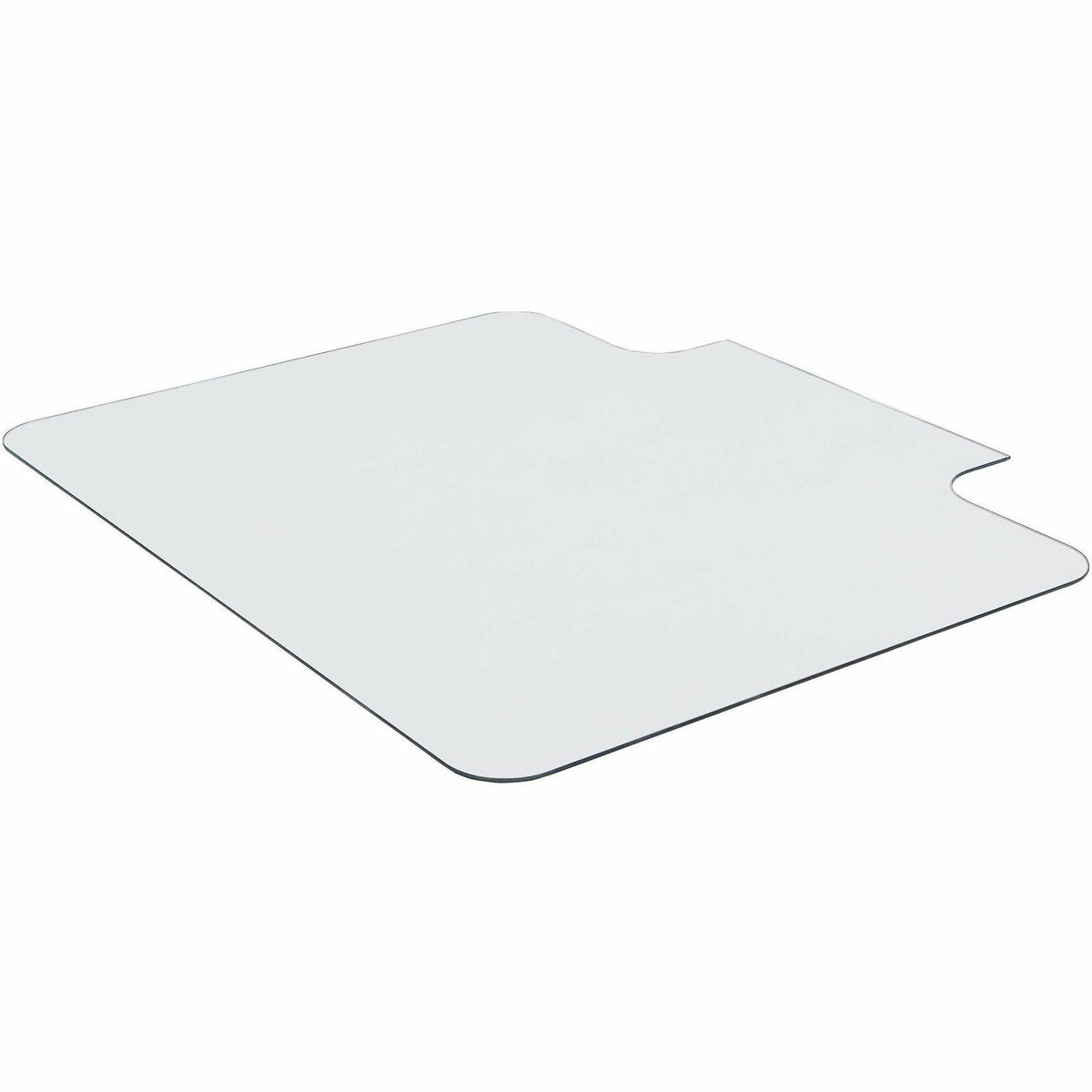 Lorell Tempered Glass Chairmat with Lip - Hardwood Floor, Carpet48" Width x 36" Depth - Lip Size 23" Length x 6" Width -