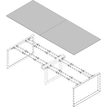 Lorell Revelance Conference Rectangular Tabletop - Rectangle - 1" Height x 59.9" Width x 47.3" Depth x 1" Thickness - Ma