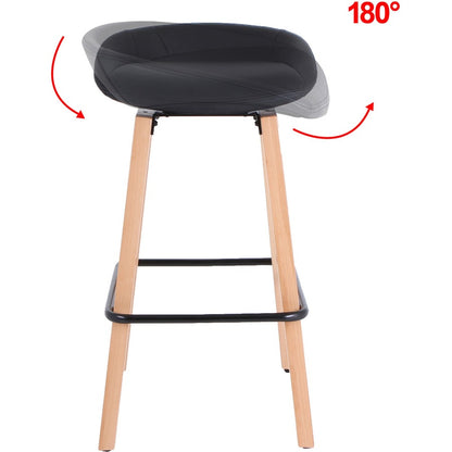 Lorell Modern Low-Back Stool - Low Back - Black - 1 Each