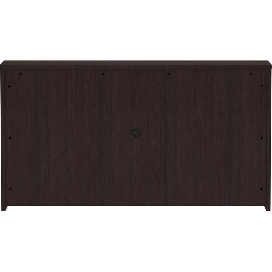 Lorell Essentials Series Stack-on Hutch with Doors - 36" Height x 66" Width x 15" Depth - 4 Door(s) - Finish: Espresso L
