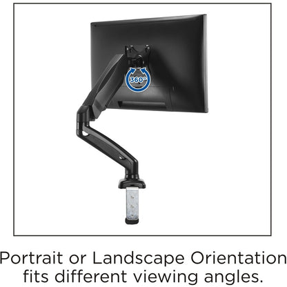 Lorell Mounting Arm for Monitor - Black - Height Adjustable - 1 Display(s) Supported - 14.30 lb Load Capacity - 75 x 75,
