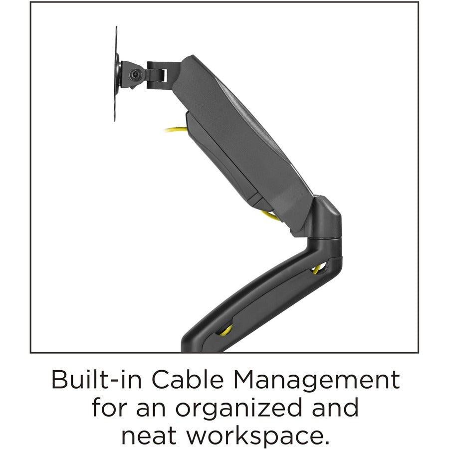 Lorell Mounting Arm for Monitor - Black - Height Adjustable - 1 Display(s) Supported - 14.30 lb Load Capacity - 75 x 75,
