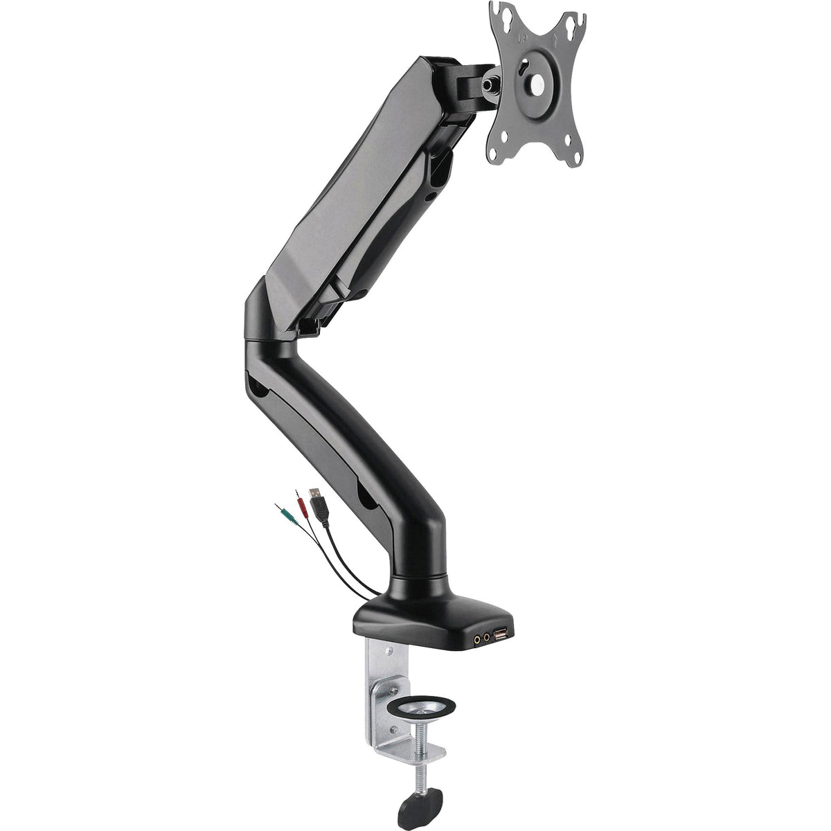 Lorell Mounting Arm for Monitor - Black - Height Adjustable - 1 Display(s) Supported - 14.30 lb Load Capacity - 75 x 75,