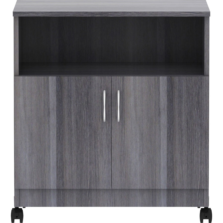 Lorell Mobile Machine Stand with Shelf - 30.50" Height x 28" Width x 19.75" Depth - Countertop - Weathered Charcoal - 1 