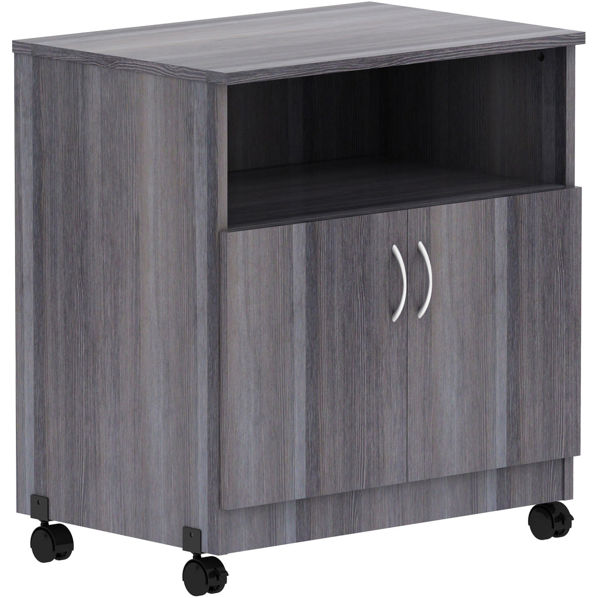 Lorell Mobile Machine Stand with Shelf - 30.50" Height x 28" Width x 19.75" Depth - Countertop - Weathered Charcoal - 1 