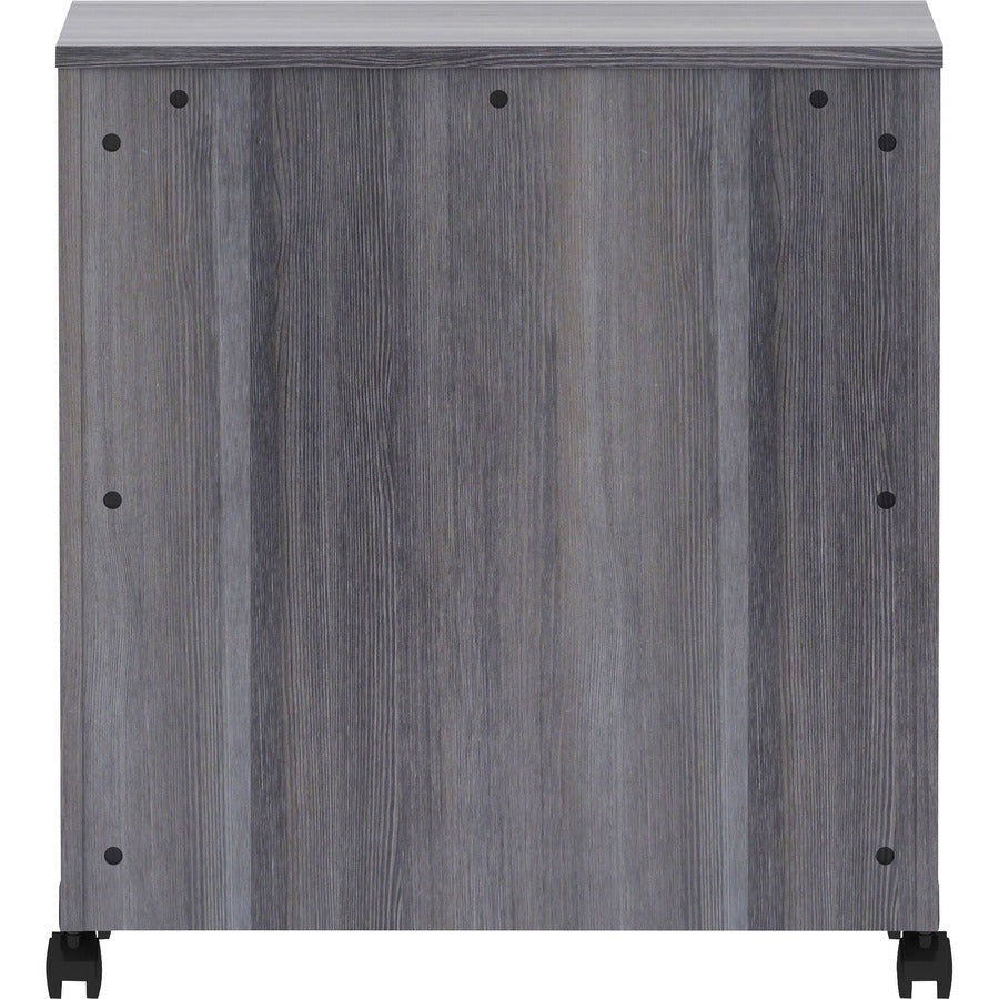Lorell Mobile Machine Stand with Shelf - 30.50" Height x 28" Width x 19.75" Depth - Countertop - Weathered Charcoal - 1 