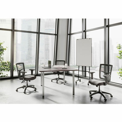 Lorell Relevance Series Offset Square Leg - Gray Top - Powder Coated Silver Square Leg Base - 28.50" Height x 7.87" Widt