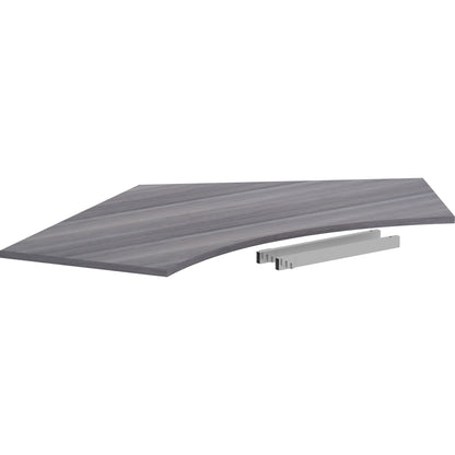 Lorell Relevance Series Curve Worksurface for 120 Workstations - Weathered Charcoal Laminate Rectangle Top - Contemporar