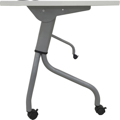 Lorell Preference Flip and Nest Training Table - White Top - Silver Base - 4 Legs - 23.60" Table Top Length x 60" Table 