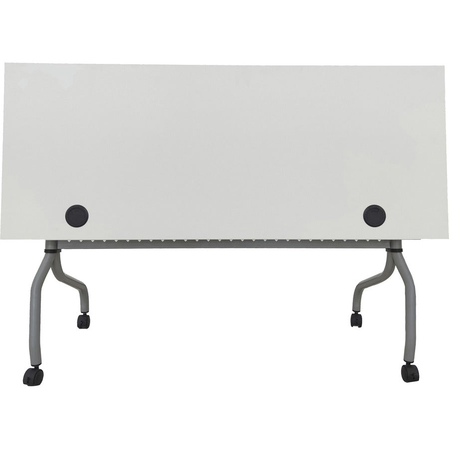 Lorell Preference Flip and Nest Training Table - White Top - Silver Base - 4 Legs - 23.60" Table Top Length x 60" Table 
